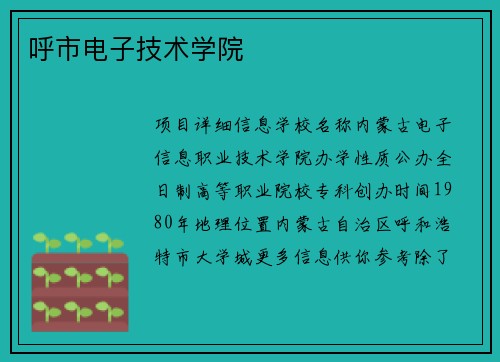 呼市电子技术学院